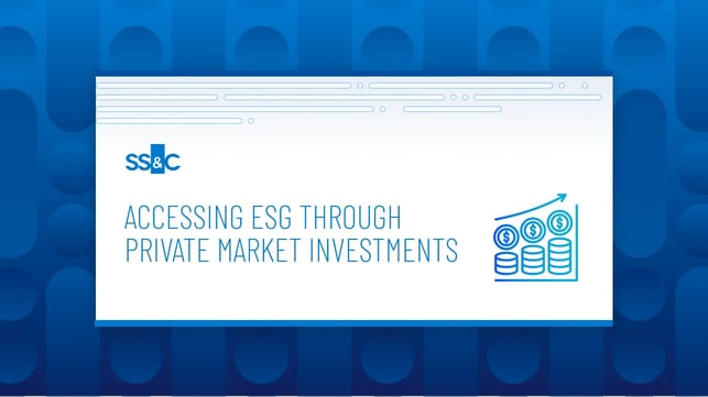 Accessing ESG through Private Market Investments