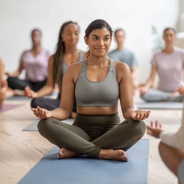 people in yoga class
