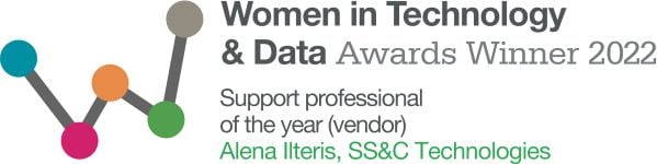 Women in Technology & Data Awards Winner 2022 Support professional of the year (vendor) Alena Ilteris-599x150