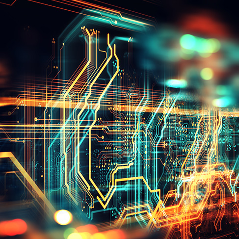 colorful circuits - illustration