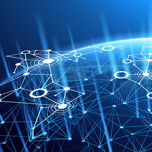 data points on a globe illustration